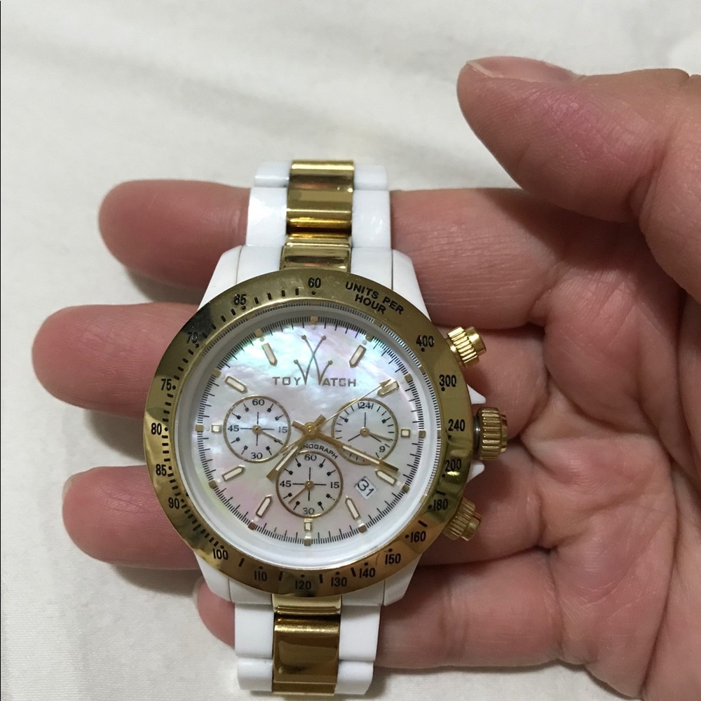 White enamel and gold ToyWatch